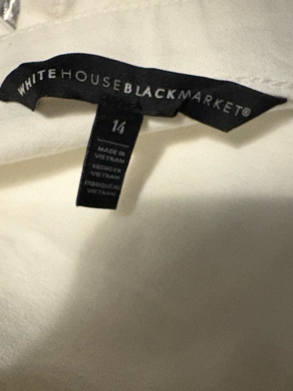 White House Black Market Cream Denim Corset Tank Button Front Crop Size 14 - Picture 2 of 5